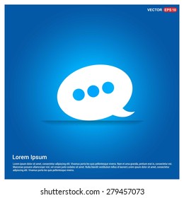 Speech Bubble Chat Icon - abstract logo type icon - abstract glowing blue background. Vector illustration