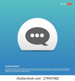 Speech Bubble Chat Icon - abstract logo type icon - white sticker on blue background. Vector illustration
