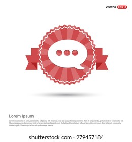 Speech Bubble Chat Icon - abstract logo type icon - Retro vintage badge and label red background. Vector illustration