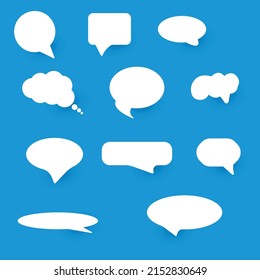 speech bubble chat icon collection set.blank white speech bubbles.