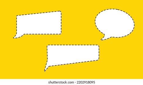 speech bubble chat icon collection set.blank white speech bubbles.	