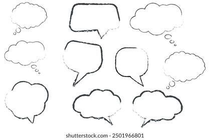 Conjunto de colecciones de iconos de chat de burbujas de discurso. Burbujas de discurso en blanco