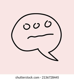 speech bubble chat icon doodle communication symbol talk comic chatting