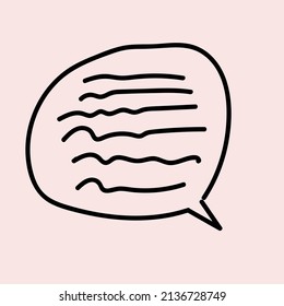 símbolo de comunicación del doodle de la burbuja de la voz charla charla charla comic chateando