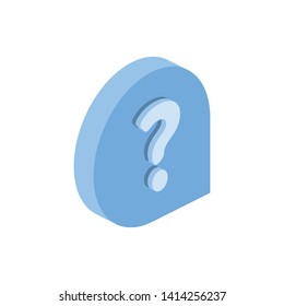 Speech bubble chat icon. flat 3d vector isometric style, isolated illustration creative design idea. 