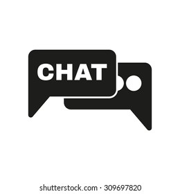 The speech bubble with a chat icon. Internet and forum, blog, online symbol. Flat Vector illustration