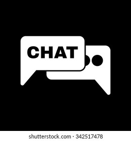The speech bubble with a chat icon. Internet and forum, blog, online symbol. Flat Vector illustration