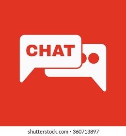 The speech bubble with a chat icon. Internet and forum, blog, online symbol. Flat Vector illustration