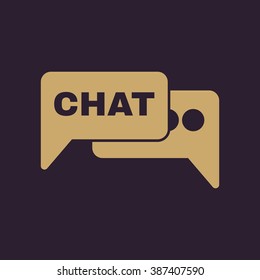The speech bubble with a chat icon. Internet and forum, blog, online symbol. Flat Vector illustration