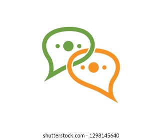 Speech bubble chat  icon Logo template
