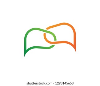 Speech bubble chat  icon Logo template