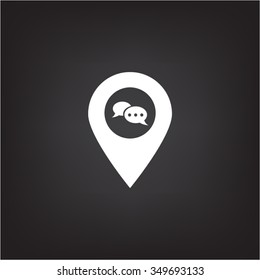 Speech Bubble Chat Icon, pin mark