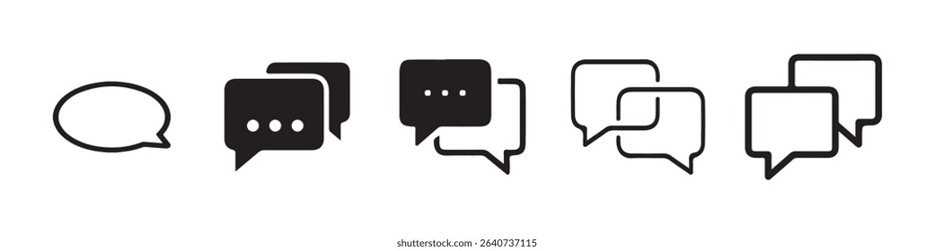 Speech Bubble and Chat Icon Set – Messaging and Communication Symbols. Vector illustration eps 10