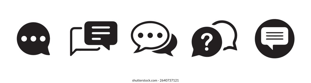 Speech Bubble and Chat Icon Set – Messaging and Communication Symbols. Vector illustration eps 10
