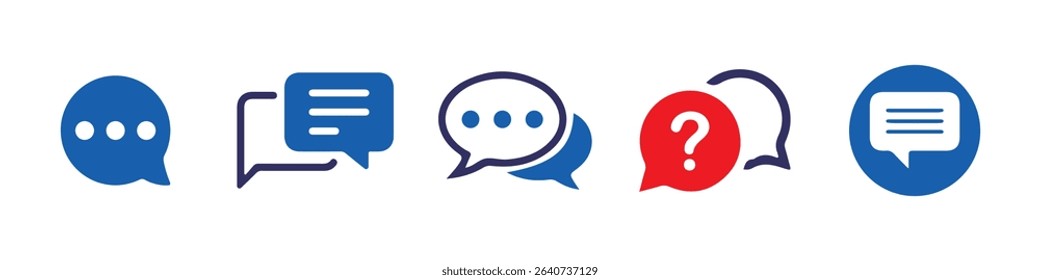 Speech Bubble and Chat Icon Set – Messaging and Communication Symbols. Vector illustration eps 10