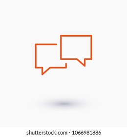 Speech bubble, chat icon vector illustration. Linear symbol with thin outline. The thickness is edited. Minimalist style.