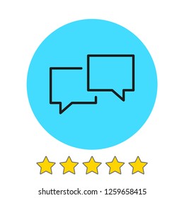 Speech bubble, chat icon vector illustration. Linear symbol with thin outline. The thickness is edited. Minimalist style.