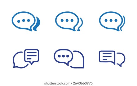 Speech Bubble and Chat Icons Set – Message, Communication, Text Symbols in Black. Vector illustration eps 10