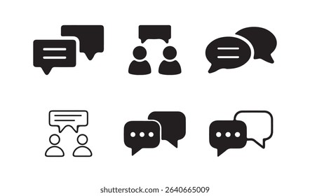Speech Bubble and Chat Icons Set. Message icon Symbols in Black. Vector illustration eps 10