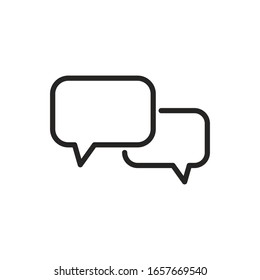 Speech bubble chat line icon. Talk blank empty speak bubble, cartoon dialog balloon sticker linear design. Vector graphic illustration editable stroke