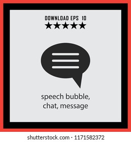speech bubble, chat, message  vector icon