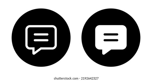 Speech bubble, chat, messages icon vector on circle background