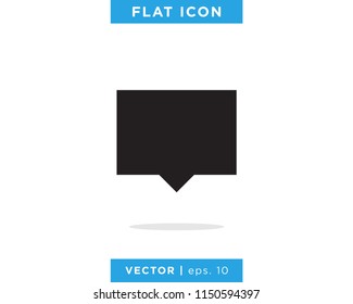 Speech Bubble Chat Talk Icon Vector Logo Template. Sharp Shape.