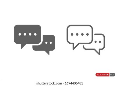 Speech Bubble Chat Talk Icons Set isolated on White Background. Flat Vector Web Icon Design Template Element.