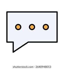 Speech Bubble Chat Typing Message Vector Icon Set - Communication, Online, Digital, Waiting, Outline, Flat, Editable Line Weight