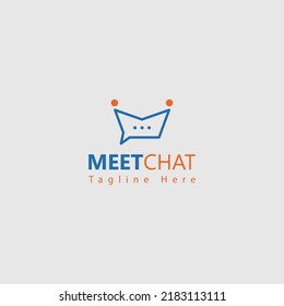 Speech bubble chat vector template illustration design. People family together human unity meet and chat, modern logo