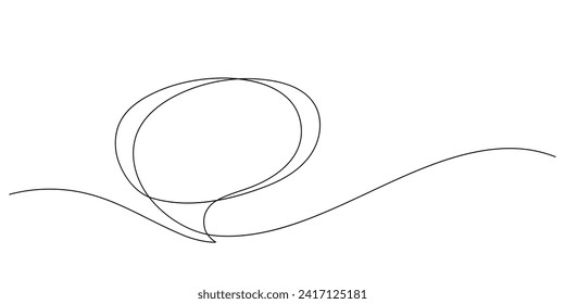 mensaje de charla de burbuja de voz en una línea dibujando iluminación lineal vectorial lineal delgada y continua