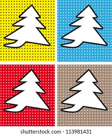 Speech Bubble Christmas Tree in Pop-Art Style