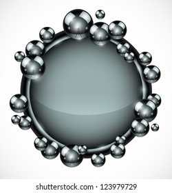 speech bubble with chrome spheres