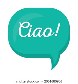 speech bubble with ciao word