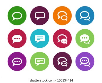 Speech bubble circle icons on white background. Vector illustration.