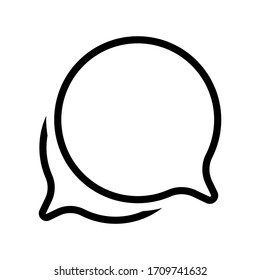 speech bubble circle isolated on white, black bubble chat sign for icon speak or talk, balloon speech for message copy space text, dialog box chat symbol, speech bubble icon for conversation concept
