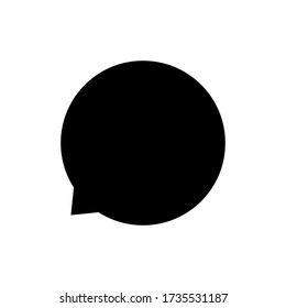 speech bubble circle isolated on white, speech balloon sign of communication symbol, black and white speech bubble for talk text,  balloon message icon, dialog chatting graphic for icon talk, vector