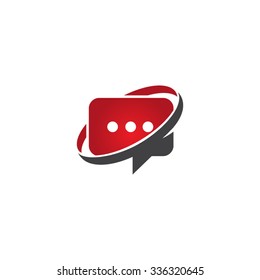 speech bubble circle swoosh icon logo