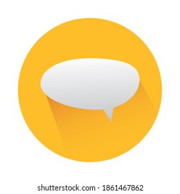 burbuja de voz en círculo amarillo aislado diseño de ilustración vectorial