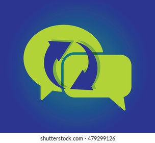 speech bubble circled communication concept vector illustration
