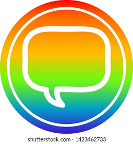 Kreissymbol für Sprachblase mit Regenbogengradienten