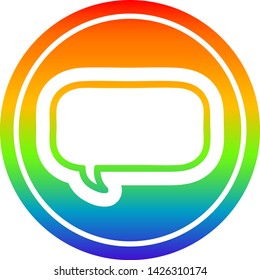 speech bubble circular icon with rainbow gradient finish