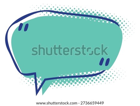 Speech bubble with citation commas. Sentence blank quote 