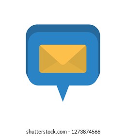 speech bubble with closed letter isolated icon