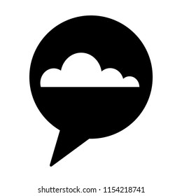 speech bubble with cloud isolated icon