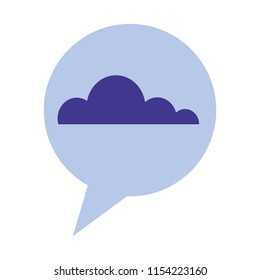 speech bubble with cloud isolated icon