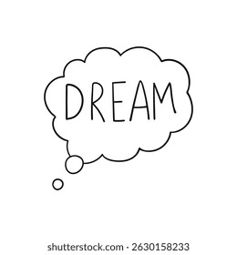 Speech bubble of cloud shape line icon.