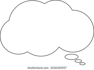 Speech Bubble, Cloud Shaped Blank Text Box, Communication Icon
