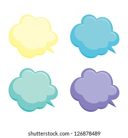 Speech bubble colcetion, marekting retail dialog concept, vector illustration