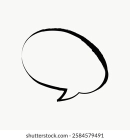 Speech bubble collage element vector. Simple black graphic. Simple icon illustration in black. Doodle illustration vector.